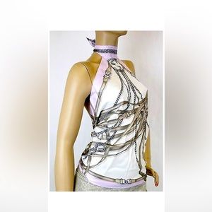 SOLD on Vestiaire Collective***Gucci Silk Scarf Top 100% Authentic